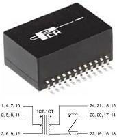 Трансформатор EPG4012S компании PCA Electronics для сетей Ethernet стандарта 1000Base-T