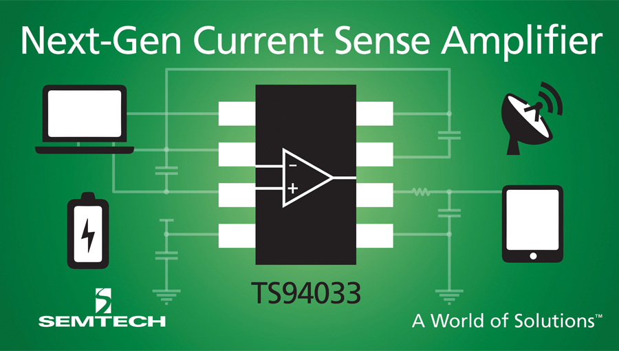 Токоизмерительный усилитель TS94033 компании Semtech с диапазоном питающего напряжения от 4 до 42 В