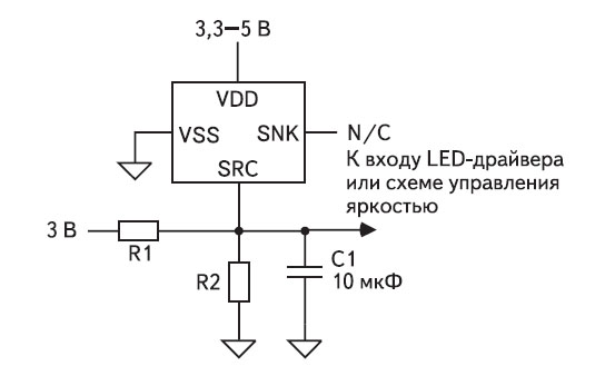 Схема автоматического управления яркостью