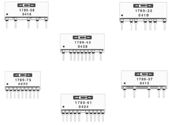 Низкоомная серия 1789 Caddock Electronics резисторных сборок в SIP-корпусах