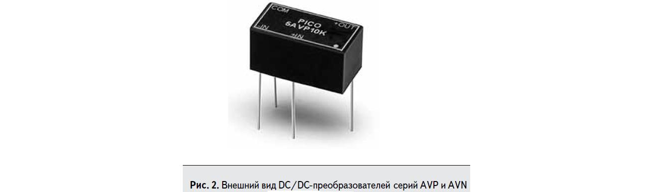 Внешний вид DC/DC преобразователей серий AVP и AVN PICO Electronics