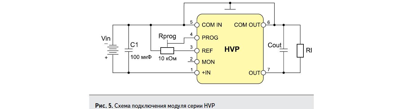 Схема подключения модуля серии HVP PICO Electronics